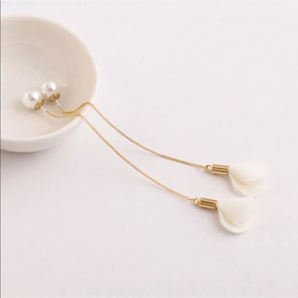 Flower Drop Long Chain Dangle Earrings (as… - Picture 3 of 16